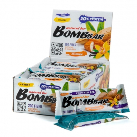 Протеиновый батончик Bombbar 60 гр, Миндаль, шт. оптом, фото 1