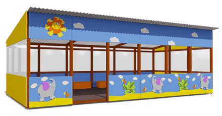 Теневой навес серия Тропикана ВСТ 1515 40 м2 для улицы оптом, фото 1