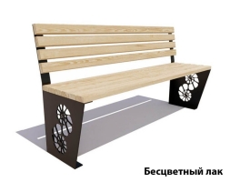 Парковая скамейка Ракушка, Сосна (без подлокотников) 1,8 м, фото 1