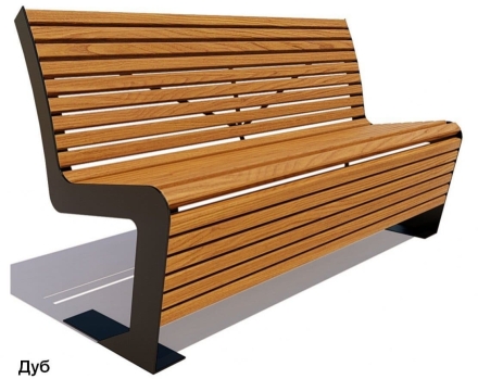 Скамейка парковая Пушкино, Лиственница 0,6 м оптом, фото 1