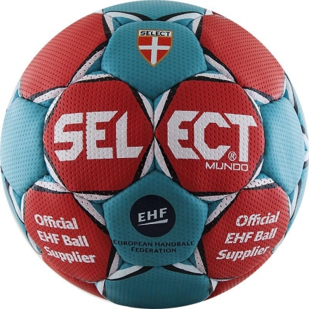 Мяч ганд. &quot;SELECT Mundo&quot; арт. 846211-323, Mini (р.0), EHF Appr.,мат.ПУ,руч.сш, зелено-оранж оптом, фото 1