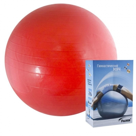 Мяч гимнастический &quot;PALMON&quot;, диам. 45 см, красный оптом, фото 1