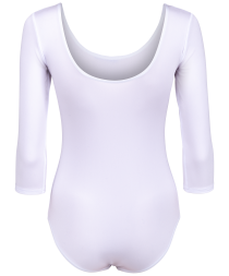 Купальник гимнастический с рукавом 3/4, полиамид, белый, р. 44, фото 2