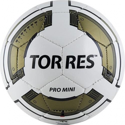 Мяч футбольный сувенирный &quot;TORRES Pro Mini&quot;, размер 0, д.12 см, бело-черно-золотой оптом, фото 2