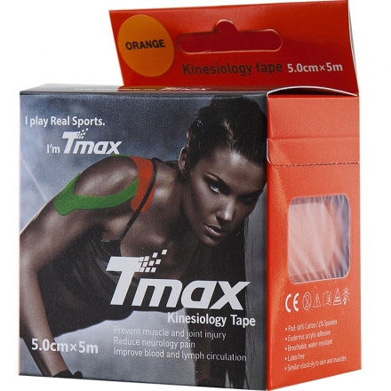 Тейп кинезиологический Tmax Extra Sticky Orange (5 см x 5 м), арт. 423167, оранжевый оптом, фото 2