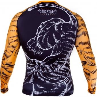 Рашгард Venum Tiger Rash Guard - Long Sleeves - Black/Orange оптом, фото 2