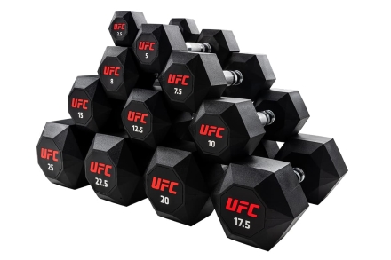 Комплект обрезиненных октагональных гантелей 10 пар от 2,5 до 25кг UFC оптом, фото 1