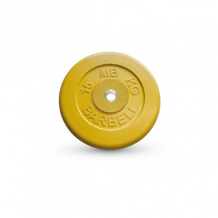 Диск обрезиненный Barbell d 26 мм цветной 15 кг оптом, фото 1
