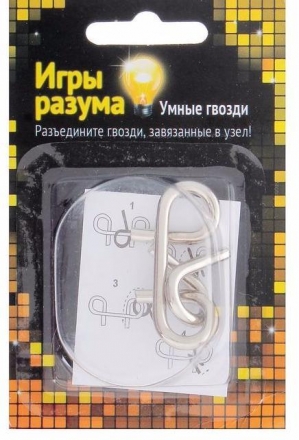 Головоломка Игры разума &quot;Умные гвозди&quot; № 7, уровень сложности 1 оптом, фото 1