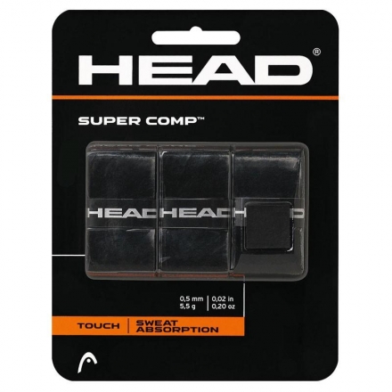 Овергрип Head Super Comp (ЧЕРНЫЙ), арт.285088-BK, 0.5 мм, 3 шт, черный оптом, фото 1