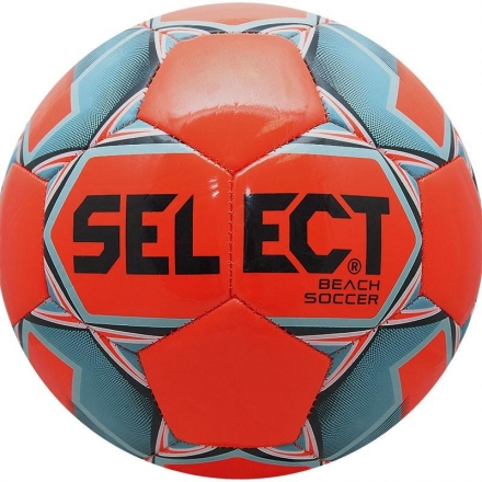Мяч для пляжного футбола любительский &quot;SELECT Beach Soccer&quot;, р. 5, ДИЗ&#039;19, оранжево-голубо-черный оптом, фото 1