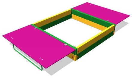 Песочница с откидной крышкой П056 для детской площадки оптом, фото 4