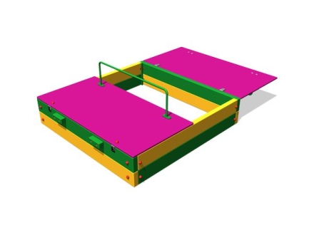 Песочница с откидной крышкой П056 для детской площадки оптом, фото 2