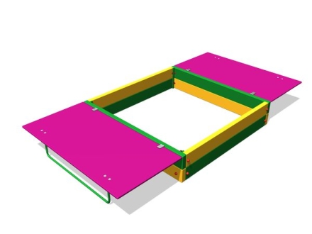 Песочница с откидной крышкой П056 для детской площадки оптом, фото 1