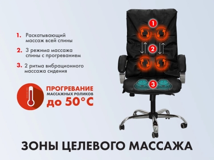 Офисное массажное кресло EGO BOSS EG1001 LKFV Антрацит (Арпатек) оптом, фото 3