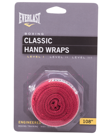 Бинт боксерский Everlast 4464RD, 3.5 м, эластик, красный оптом, фото 1