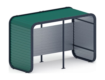 Навес контейнерной площадки для мусора (зеленый) (2 секции) (под анкера) МФ 55.01.02-01 оптом, фото 2