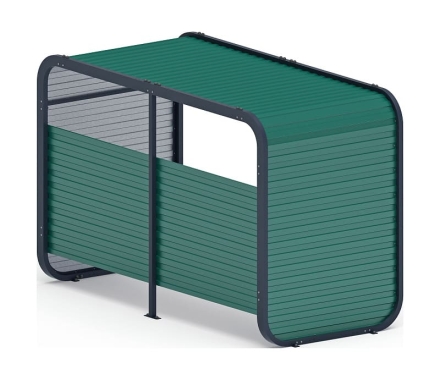 Навес контейнерной площадки для мусора (зеленый) (2 секции) (под анкера) МФ 55.01.02-01 оптом, фото 4