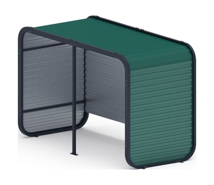 Навес контейнерной площадки для мусора (зеленый) (2 секции) (под анкера) МФ 55.01.02-01 оптом, фото 1