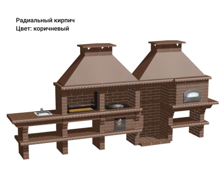 Печь Аристократ 854 Прямоугольный кирпич красный с коричневым оптом, фото 9
