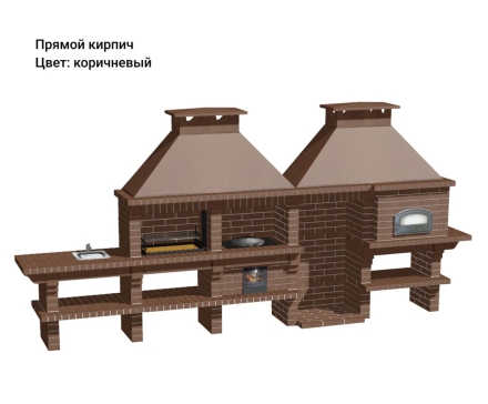 Печь Аристократ 854 Прямоугольный кирпич красный с коричневым оптом, фото 10