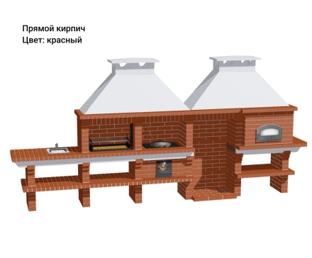 Печь Аристократ 854 Прямоугольный кирпич красный с коричневым оптом, фото 11