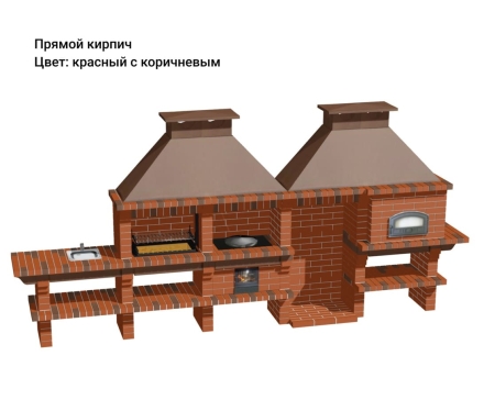 Печь Аристократ 854 Прямоугольный кирпич красный с коричневым оптом, фото 12