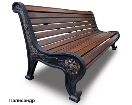 Скамейка чугунная Патриот, Сосна 0,6 м оптом, фото 3
