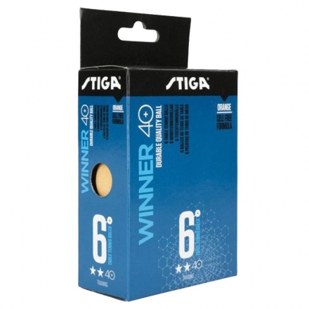 Мяч для настольного тенниса Stiga Winner ABS 2**, диам. 40+ мм, пластик, цвет оранжевый, в упаковке 6 шт. оптом, фото 1
