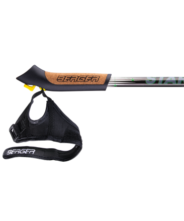 Палки для скандинавской ходьбы Starfall, 77-135 см, 2-секционные, чёрный/белый/ярко-зелёный оптом, фото 4