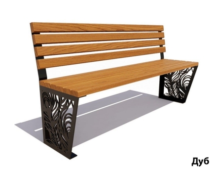 Парковая скамейка Павлин, Сосна (без подлокотников) 1,5 м оптом, фото 5
