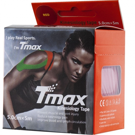 Тейп кинезиологический Tmax Extra Sticky Red (5 см x 5 м), арт. 423150, красный оптом, фото 2