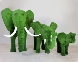 Топиари композиция слоны Семья - газон Eco, фото 1