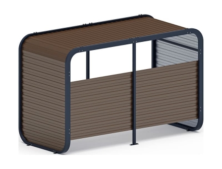Навес контейнерной площадки для мусора (коричневый) (2 секции) (под анкера) МФ 55.01.02-02 оптом, фото 4
