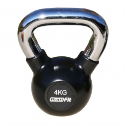 Гиря обрезиненная с хромированной ручкой PROFI-FIT,  4 кг, фото 1