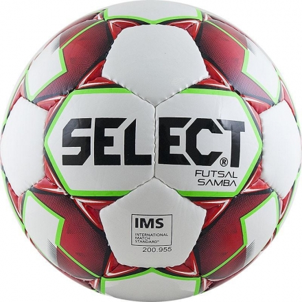 Мяч футзальный тренировочный &quot;SELECT Futsal Samba&quot;, р.4, сертификат IMS, бело-красно-зеленый оптом, фото 1
