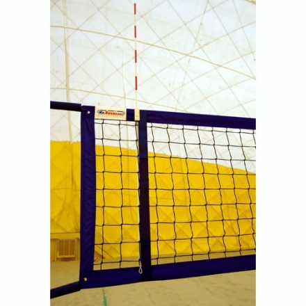Сетка для пляж. вол. &quot;KV.REZAC&quot; арт.15095029004,8,5х1м,3 мм ПП,яч.10х10см,СИН.ленты ПЭ,кев.трос,чер оптом, фото 1
