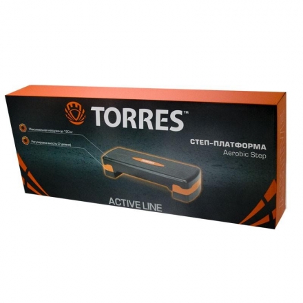 Степ-платформа &quot;TORRES&quot;, два уровня, 64см*28см*10 и 15см, оранжево-черный оптом, фото 2