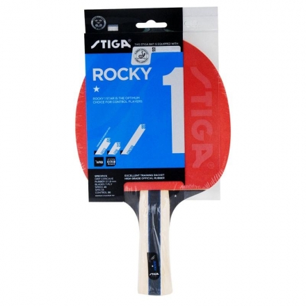 Ракетка для настольного тенниса Stiga Rocky 1*, для любителей, одобренная ITTF  оптом, фото 1