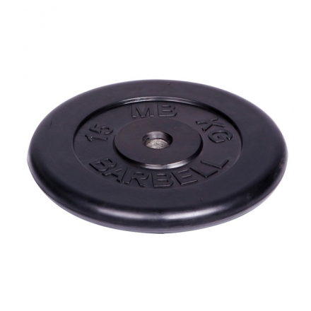 Диск Barbell 15 кг. d-31 мм. обрезиненный чёрный оптом, фото 1