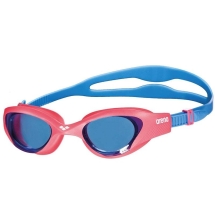 Очки для плав. детск. "ARENA The One Jr", арт.001432858, СИНИЕ линзы, нерег.перен., красная опр.