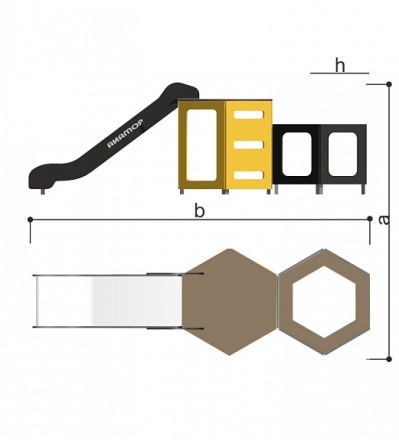 Спортивный комплекс Romana Горка 115.06.00 для уличных спортивных площадок оптом, фото 3