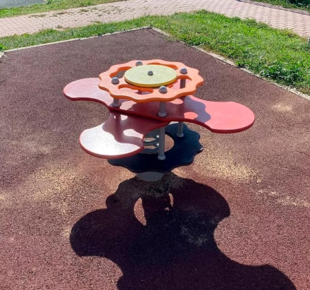 Качалка на 1 пружине Цветочек ВСТ 1251 4-х местная для детской площадки оптом, фото 2