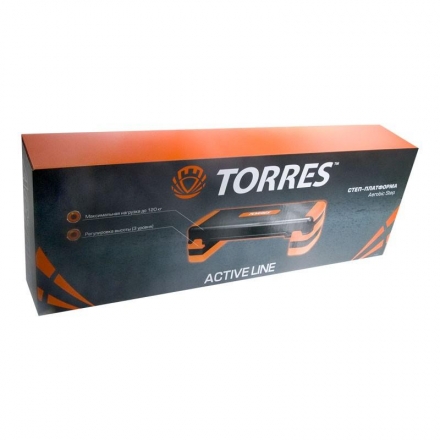 Степ-платформа &quot;TORRES&quot;, три уровня, 90см*32см*15/20 и 25 см, оранжево-черный оптом, фото 2