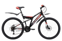Велосипед Black One Descender FS 26 D Alloy чёрный/красный/белый 20"