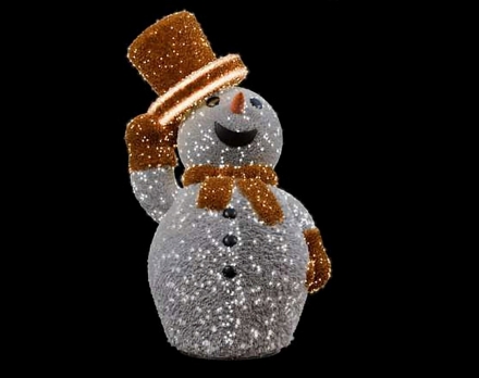 Световая фигура Снеговик с мишурой оптом, фото 1