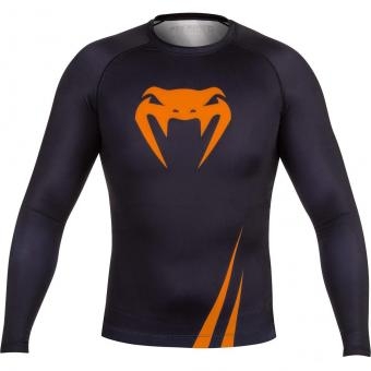 Рашгард Venum Challenger Rashguard - Long Sleeves Black/Neo Orange оптом, фото 1