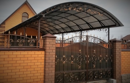 Арочный навес в частный сектор с ковкой оптом, фото 1