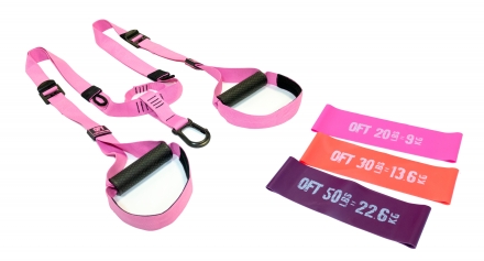 Петли для функционального тренинга PINK UNICORN с набором из 3 широких эспандеров в подарок оптом, фото 1