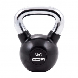 Гиря обрезиненная с хромированной ручкой PROFI-FIT,  6 кг, фото 1